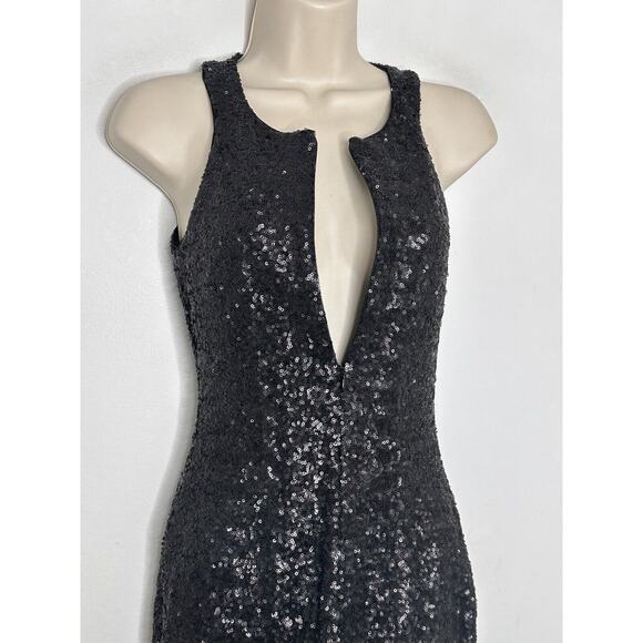 Bailey 44 Womens Knit Sequined Zip Front Mini Tank Dress Black Size XS - Picture 3 of 6